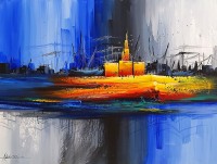 Abdul Jabbar, 30 x 42 Inch, Acrylic on Canvas, Citycape Painting, AC-ABJ-052